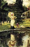 James Tissot In an English Garden oil on canvas